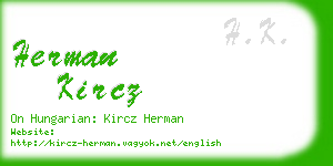herman kircz business card